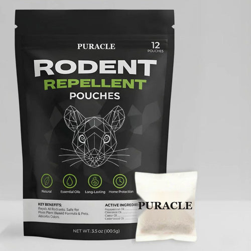Rodent repellent pouches pack, twelve pouches
