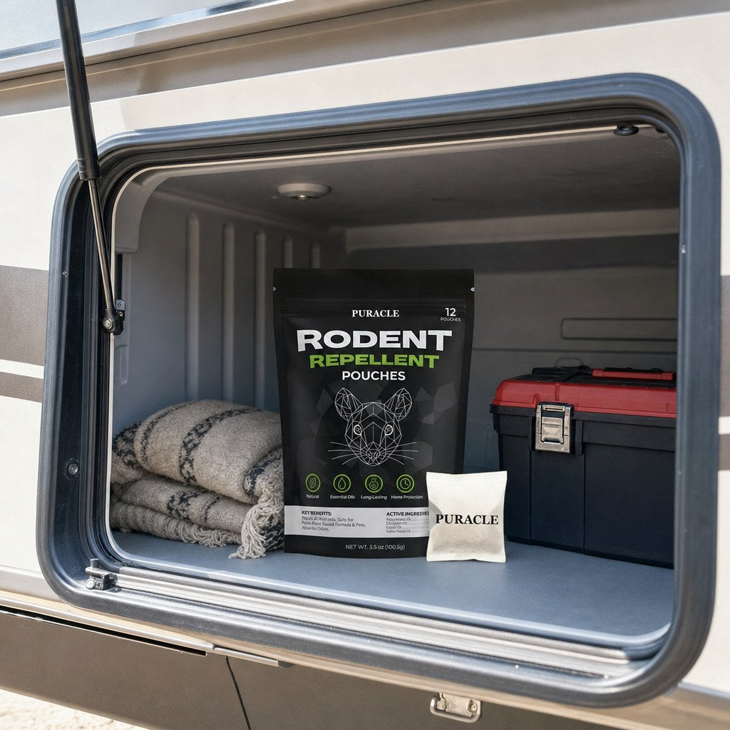 The pack in an RV storage compartment